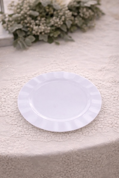 Roll-Up Plastik Kalın Tabak Büyük 26 cm Beyaz 6 Adet - 1