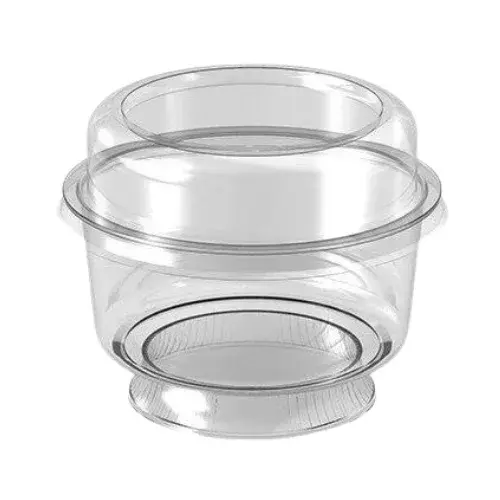 Roll-Up Plastik Kristal Tatlı Kasesi ve Bombe Kapak Set 20li - 2