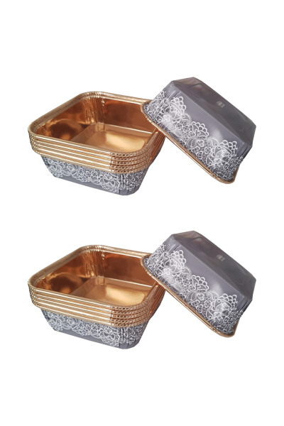 Roll-Up Premium Gri Desenler Kare Tatlı Kase 12li - 1