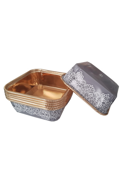 Roll-Up Premium Gri Desenler Kare Tatlı Kase 12li - 2