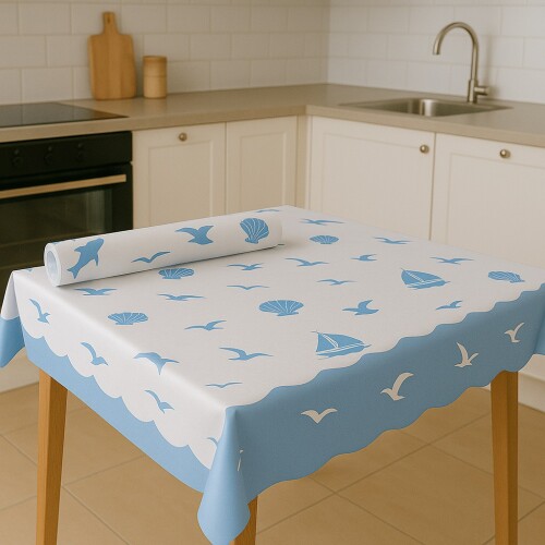 Roll-Up Rulo Kağıt Masa Örtüsü Marin Desenli 100 x 150cm 16 Yaprak - Roll-Up