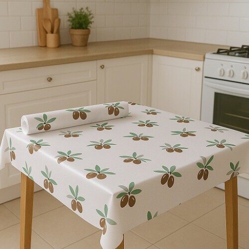 Roll-Up Rulo Kağıt Masa Örtüsü Zeytin Desenli 100 x 150cm 16 Yaprak - Roll-Up