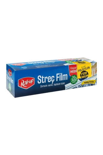 Roll-Up Sarı PE Streç Film 30 cm x 300m 8mic 1 Adet - Roll-Up