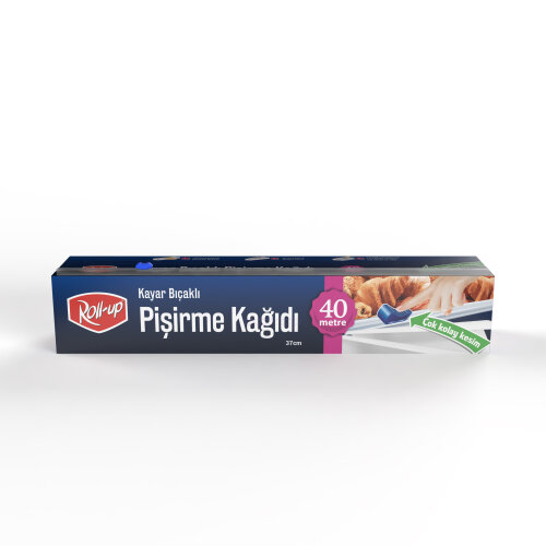 Roll-Up Silikonlu Pişirme Kağıdı Kayar Bıçak Hediyeli 37cm x 40 m 1 Ad - Roll-Up