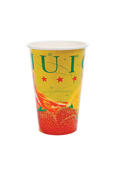 Roll-Up Karton Bardak 12 oz Meyve Desenli 50 Adet - 1