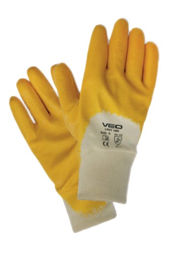 Veo 1002/9 Nitril Eldiven 1 ÇiftYarım Kaplı Sarı Çift (10 Beden / XL) - Kullan At Market